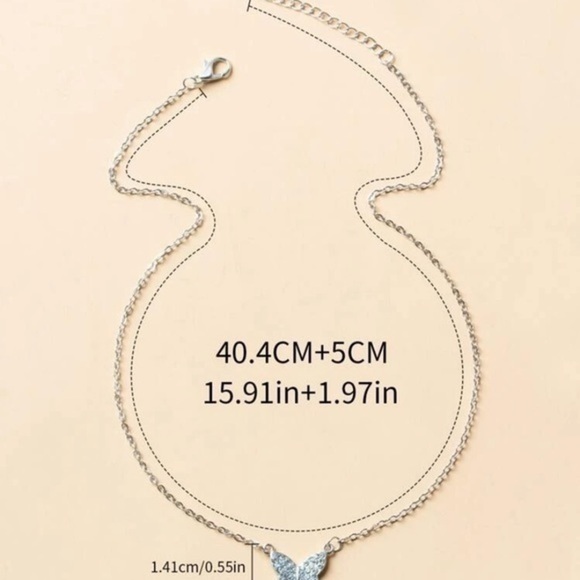 Silver Butterfly Necklace - Picture 2 of 2